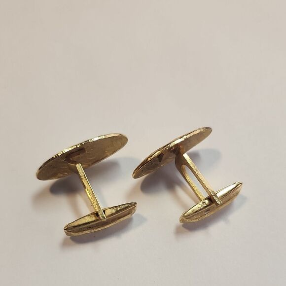 Fluer De Lis Goldtone Vintage Cufflinks - Picture 4 of 5
